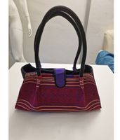 Handtasche Stofftasche Shopper Unikat Lila Schwarz