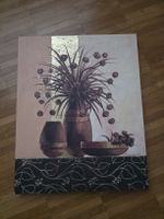 Gemälde Stillleben Vasen Blumen Wandbild Herbstdeko 53x73cm