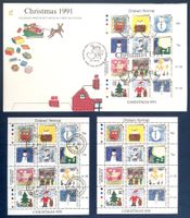 1991 Guernsey Grossbritannien Weihnachten FDC + Bogen **+ET