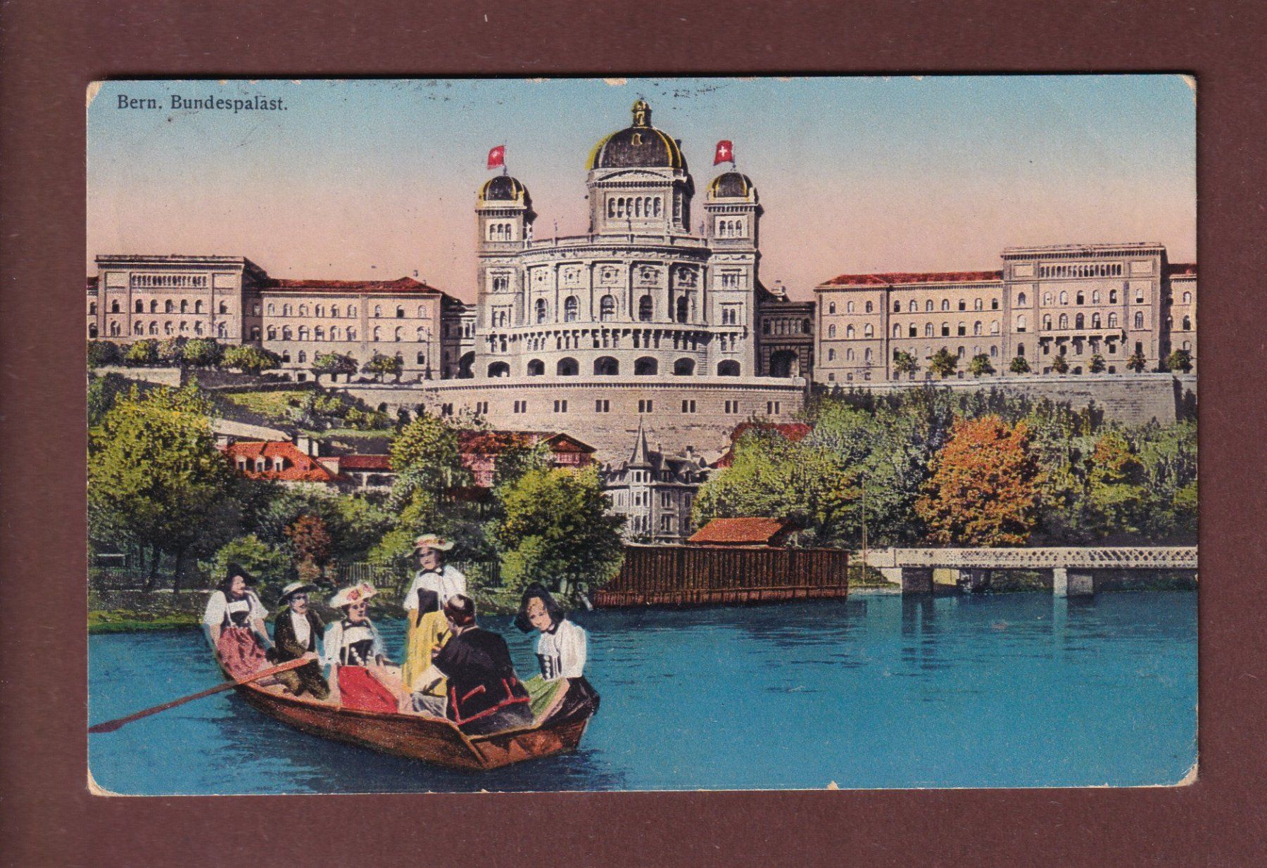 Ansichtskarten: BERN - Bundespalast - Leute - 1916 – Gebraucht aus Pully von nicecards-shop