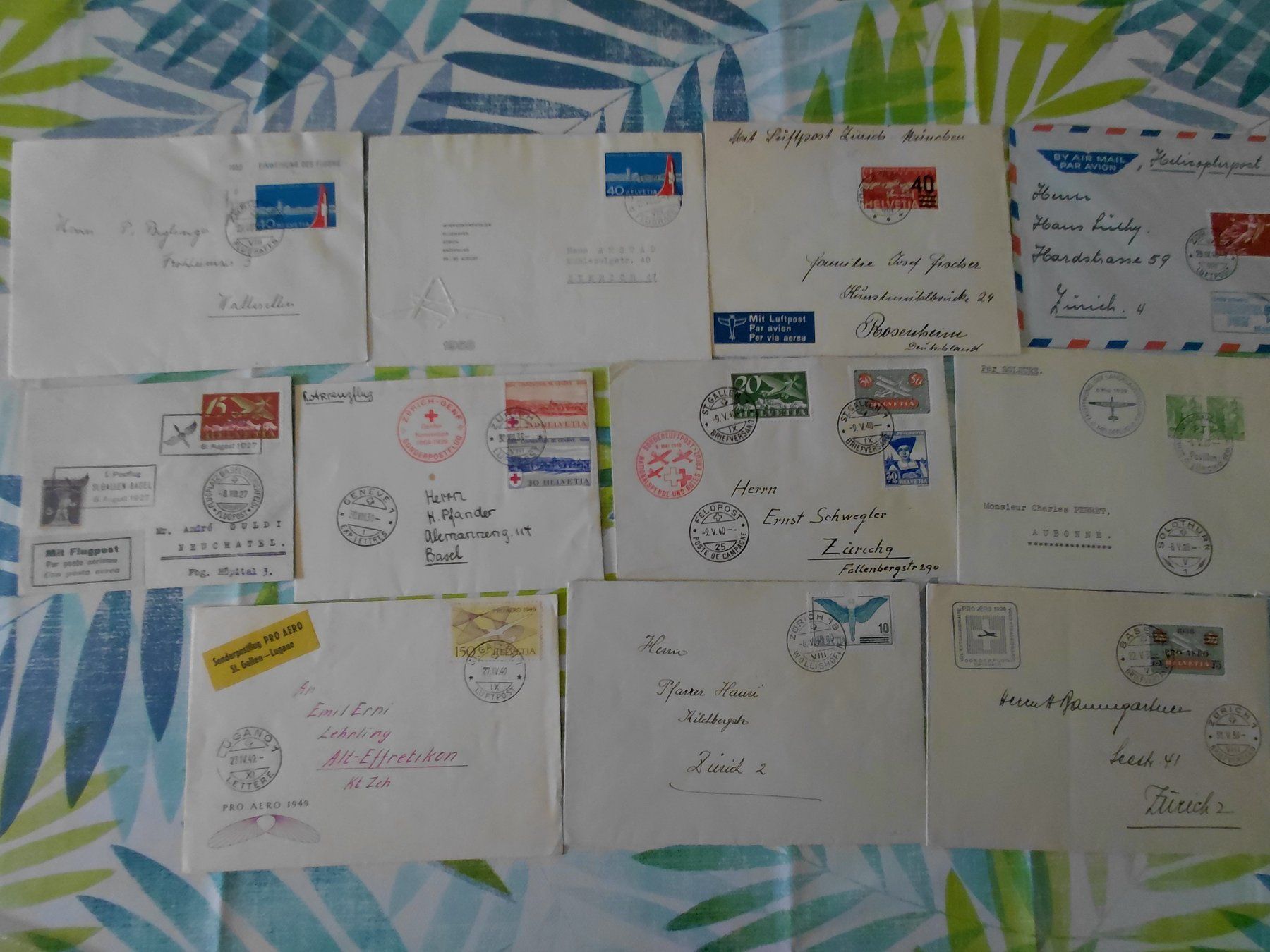 Alle Briefmarken: Div. CH Flugpostbriefe – Gebraucht aus Horw von Onurb008