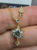 Collier argent avec diamant de moissanite de 1 ct certifié