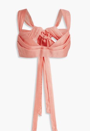 Zimmermann Linen Silk blend Crop Top, Coral, Size 2, New!