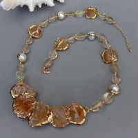 SALE Design Citrin Roh Kette Edelstein Collier Quarz Citrine