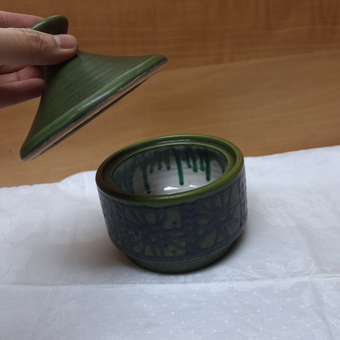 Sucriers: Hübsche Vintage Deckeldose, grün – D'occasion à Winterthur par Goldpipau 1