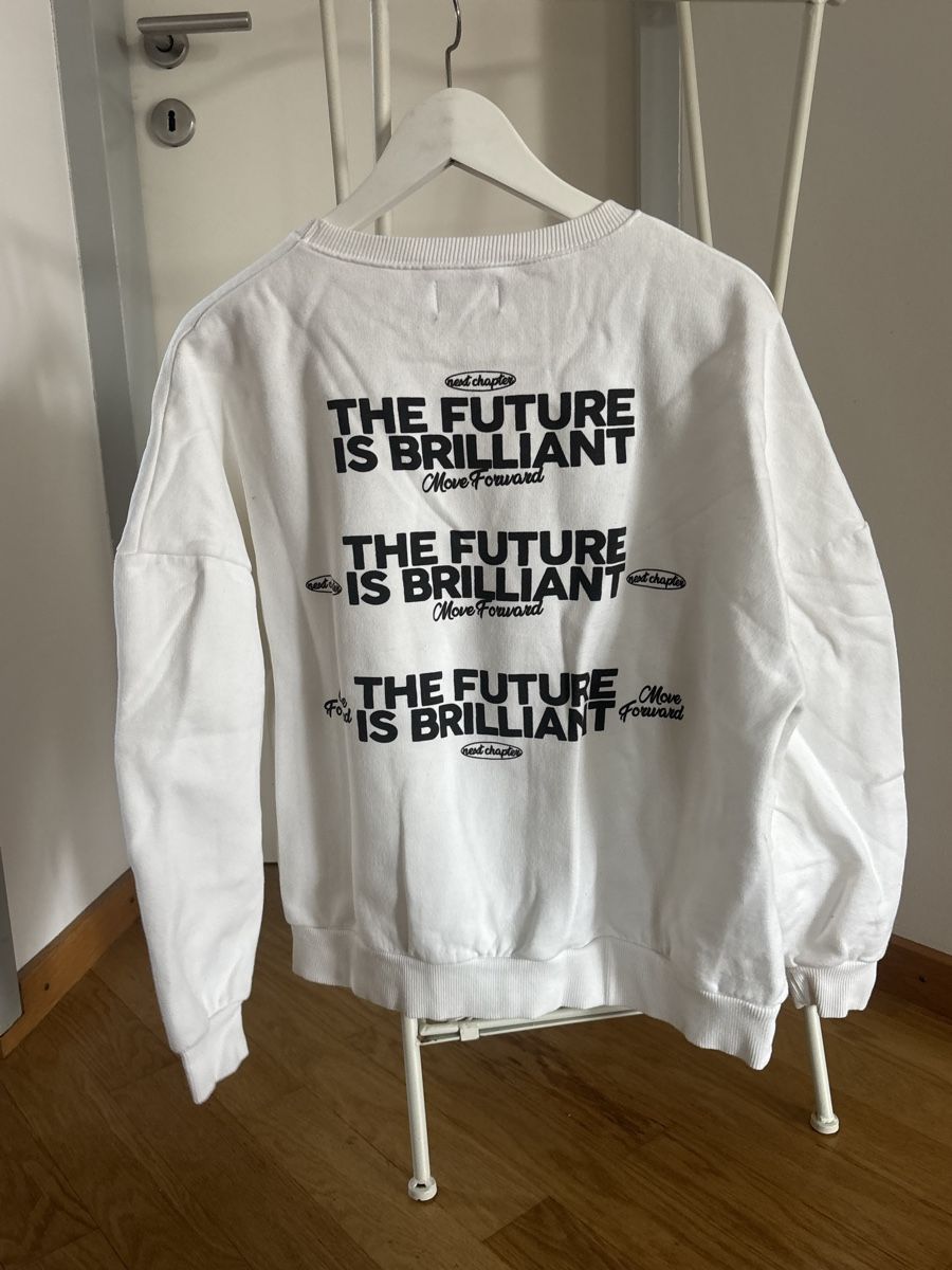 Pull&Bear Maglioni & Felpe: weisser swearshirt pullover mit Logo, Pull & Bear, Size S – Usato da Basel venduto da AnninaD97