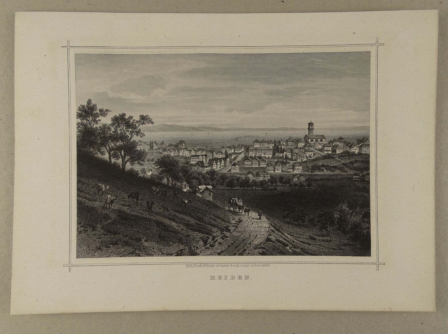 Incisioni: HEIDEN, STAHLSTICH NACH ROHBOCK 1870 – Usato da Grüningen venduto da Kartensammler 1