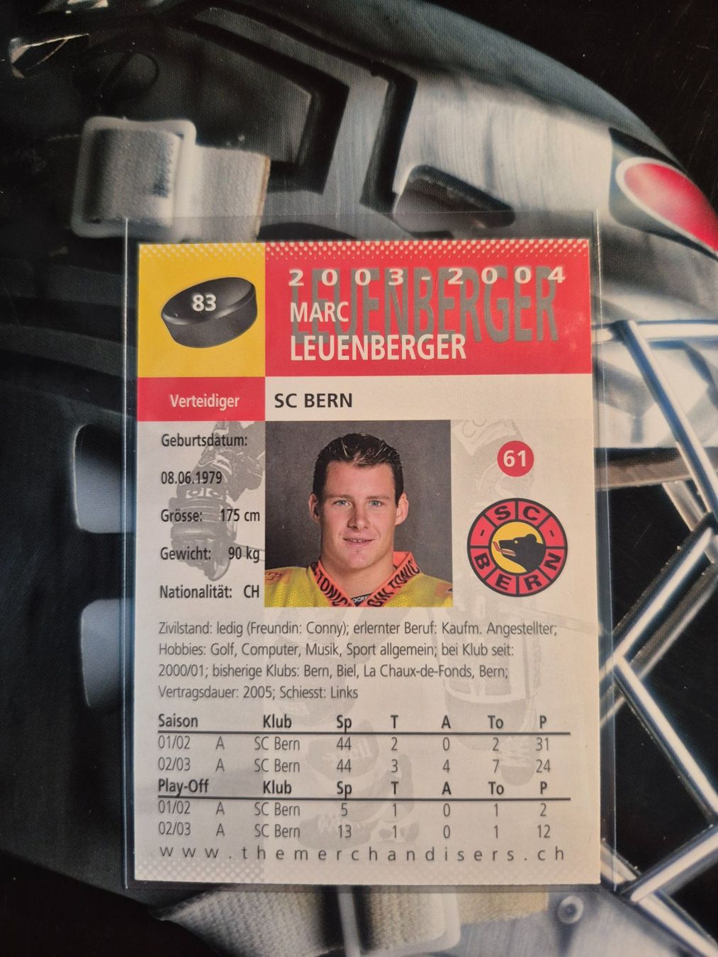 Carte collezionabili: Marc Leuenberger SC Bern 2003/04 – Usato da Treiten venduto da Sauber73 1