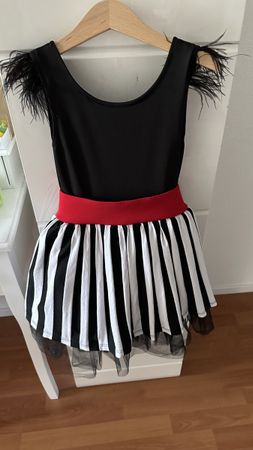 Süsses Ringelkleid mit Federn für Mädchen - Gr. 110/116