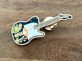 Pin Gitarre Blumen