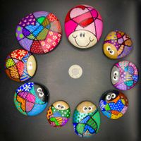 Handbemalte Marienkäfer, Patchwork, Geburt, Jahrestag, Glück