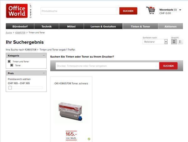Oki Cartucce per stampanti & toner: Original Oki C5650, Oki C5750 black Toner, 43865708 – Nuovo e nell'imballaggio originale da Glattbrugg venduto da copytron 1