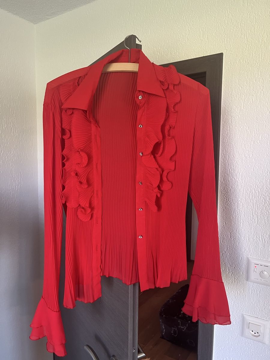Camicette: Rüschenbluse in Rot und schwarz Grösse M - – Nuovo (secondo la descrizione) da Gurbrü venduto da Simiramis 6