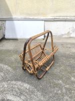 Vintage Zeitungsständer aus Rattan, 70er Jahre Chic!