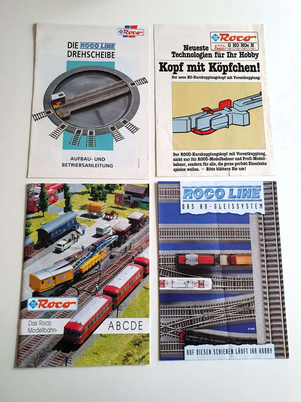Roco Modellini di ferrovie: ROCO, Prospectus Drehscheibe, Gleissystem, Kopf mit Köpfchen – Usato da Martigny venduto da Abm1000
