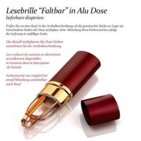 Filigrane Lesebrille faltbar in Alu Box (Farbe silber) +1.0