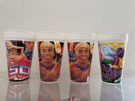 Becher Set 4 stück bedruckt neu