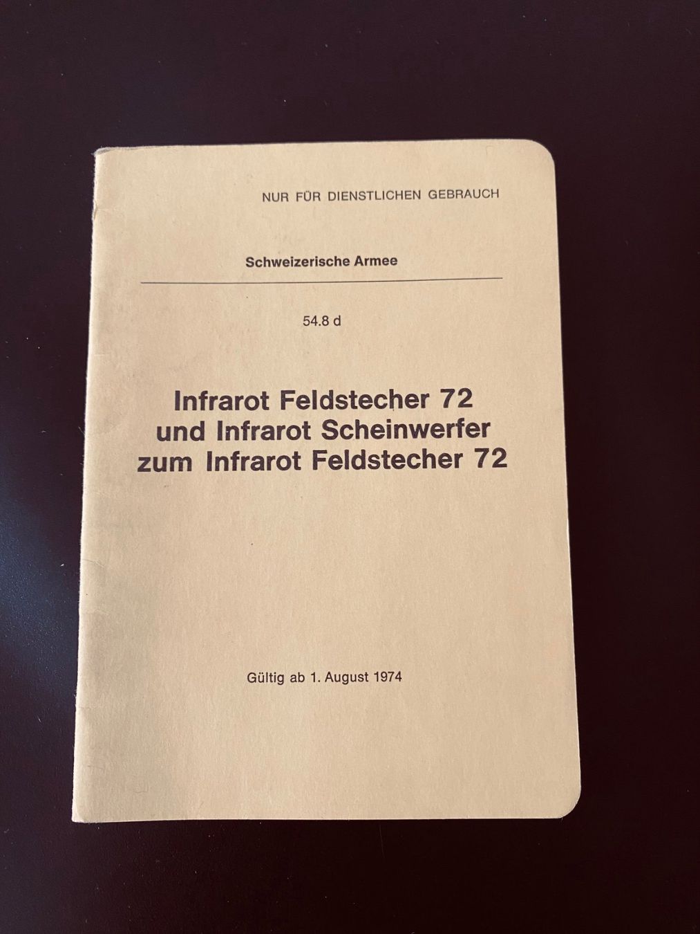 Schweizer Armee Feldstecher: Armee / Militär / Infrarot / Feldstecher / 1972 – Gebraucht aus Zollbrück von shop_2016