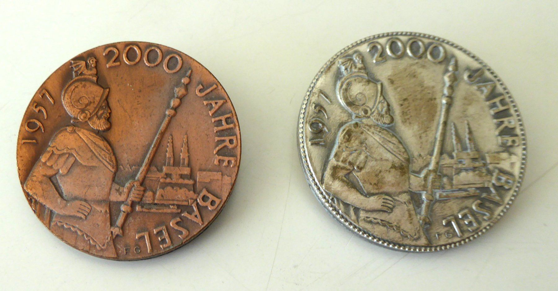 Médailles: Basel 2000 J. Basel 1957 Kupfer, Silber – D'occasion à Aesch BL par Kauri1