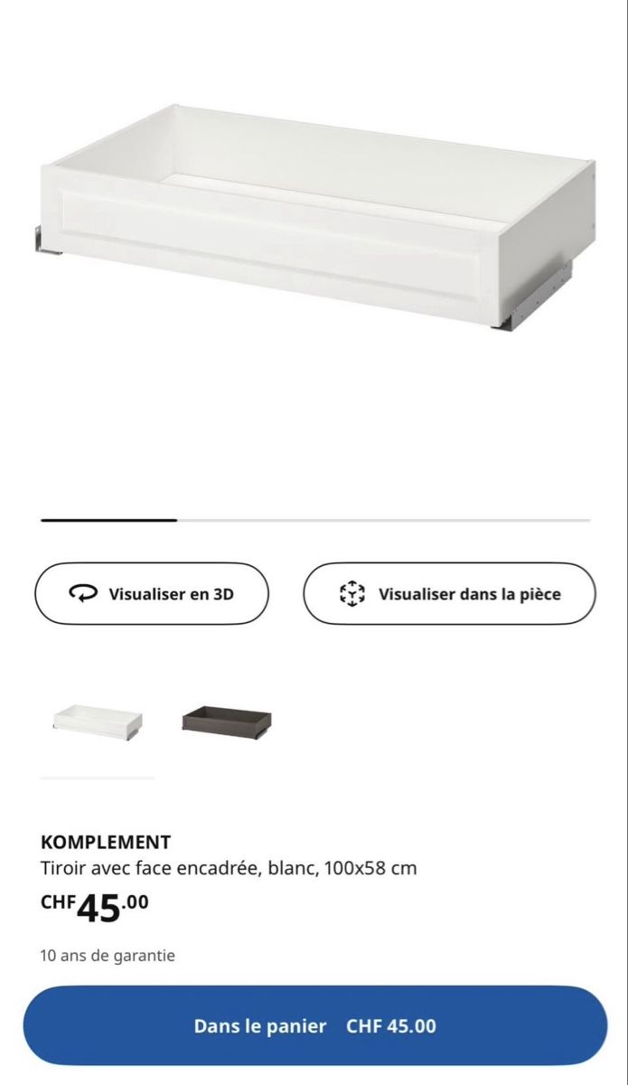 Ikea Armadi: Tiroir IKEA KOMPLEMENT blanc 100x58 cm occasion – Nuovo (secondo la descrizione) da Porrentruy venduto da Margaux1997 3