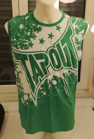 🥊 TAPOUT UFC MMA TANK TOP GRÜN WEISS XL GYM MUSKELSHIRT NEU