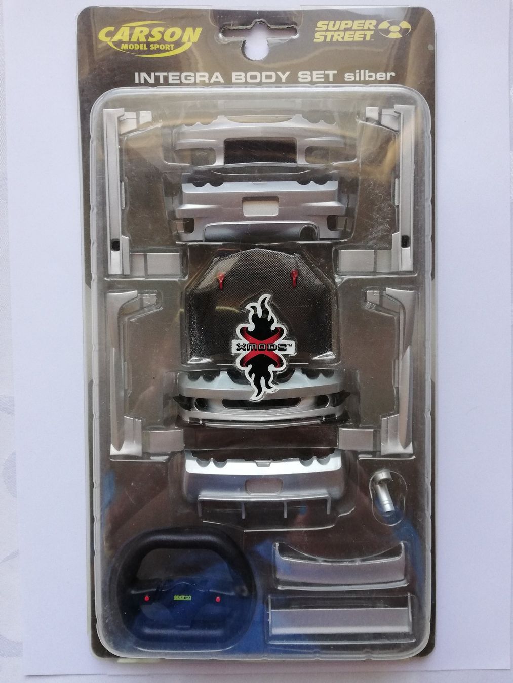 Carson RC Modellbau: Carson XMODS INTEGRA BODY SET silber Best.Nr. 59712 – Neu und originalverpackt aus Flüh von AMS-Modellbau