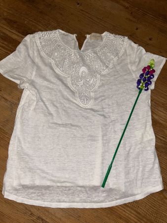 T-Shirt aus Leinen mit Spitze Sézane S - neuwertig