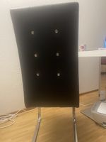 Edler Esszimmerstuhl mit Strass, Schwarz, Kunstleder