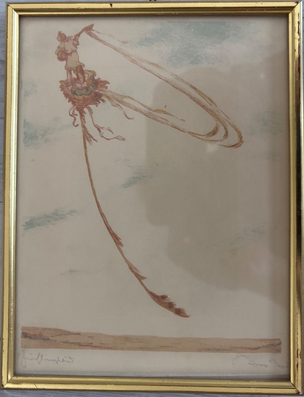 Dipinti: OTTOHANS BEIER handsign. Radierung "Frühlingswind" von 1920 – Usato da Rütihof venduto da til_68lp 2
