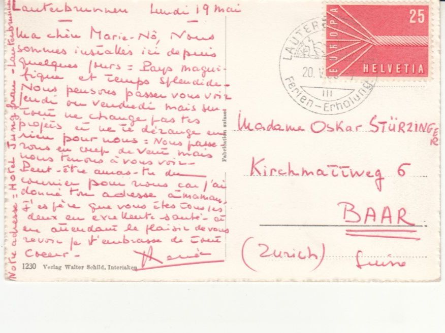 Ansichtskarten: Lauterbrunnen 1958 – Gebraucht aus Bürglen TG von StampGraf 1