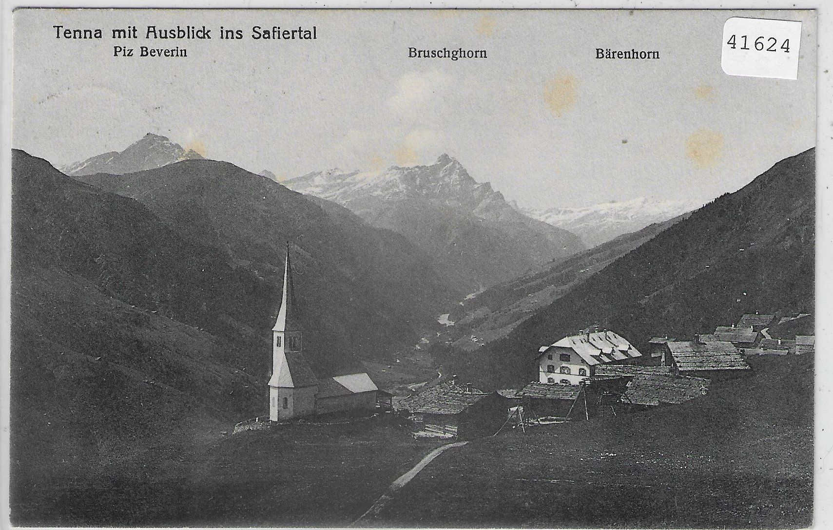 Cartoline postali: Tenna mit Ausblick in Safiertal – Usato da Ettingen venduto da Kartenplanet