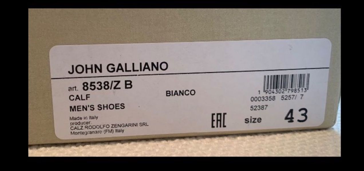 Scarpe da uomo: JOHN GALLIANO, Luxus Sneaker, weiss, GR 43 – Nuovo e nell'imballaggio originale da Zürich venduto da Alpnach_ 3