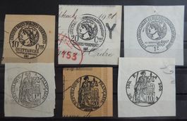 Frankreich Gebührenmarken Lot mit alten Werten III