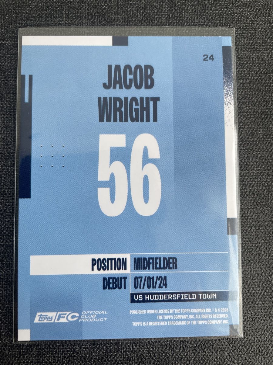 Topps Carte collezionabili: Topps Jacob Wright Manchester City – Nuovo (secondo la descrizione) da Burgdorf venduto da Sports_Cards_3400 1