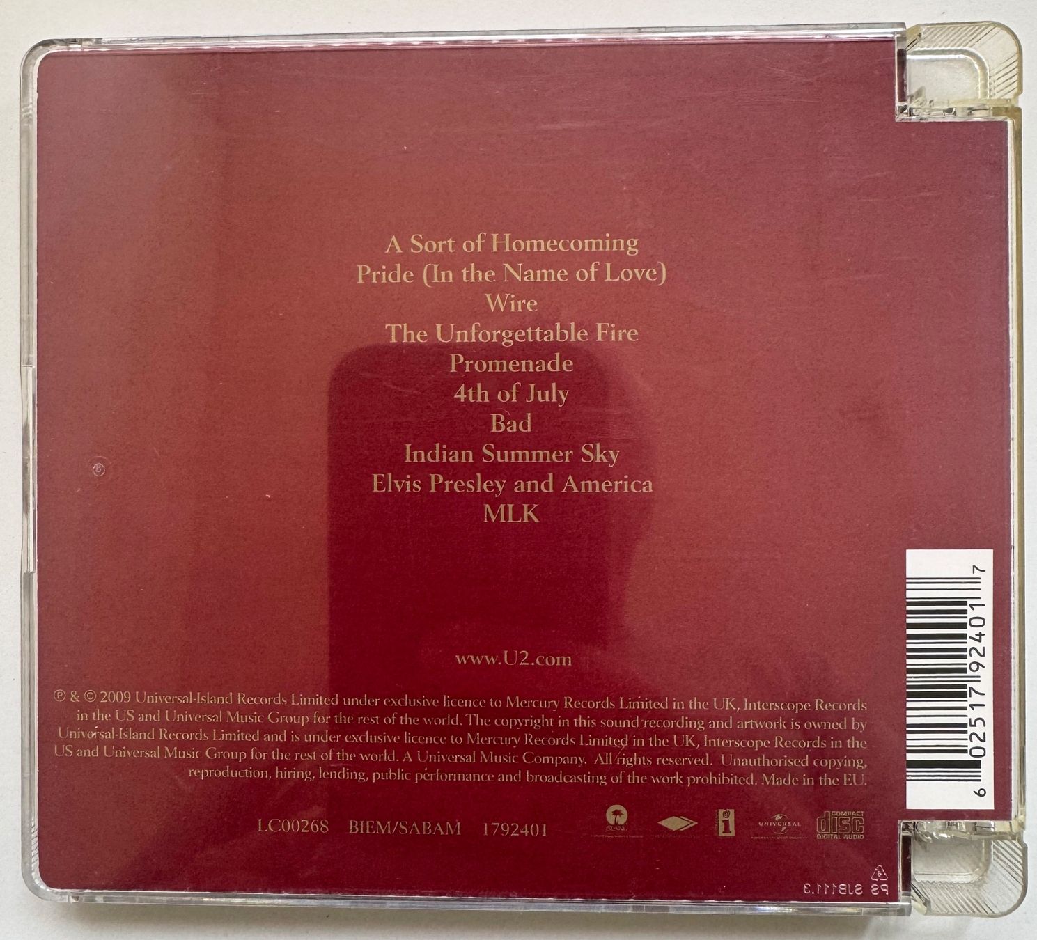 CD: U2, The Unforgettable Fire – Usato da Biel/Bienne venduto da Philemon02 1