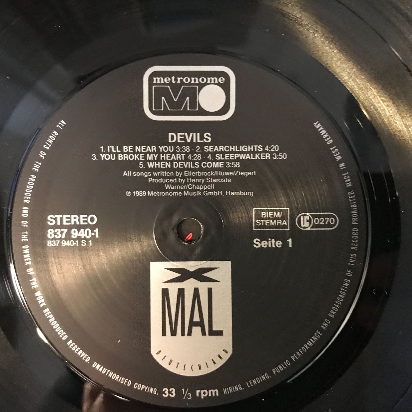 Dischi in vinile: X Mal Deutschland - devils – Usato da Aesch BL venduto da BlueMusicRecords 4