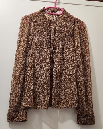 Blouse Sézane imprimé floral marron T36 