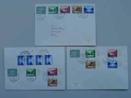 1956 Pro Patria: B76-B80, 3 TOP-SATZBRIEFE von GLARUS !