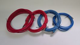 4 Netzwerkkabel / Patchkabel / RJ45 LAN Kabel, rot und blau