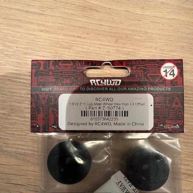 RC4WD Modellismo RC: RC4WD, 6-Loch-Stahlrad-Hex-Hub +3mm Offset – Nuovo (secondo la descrizione) da Wilen b. Wil venduto da alma010