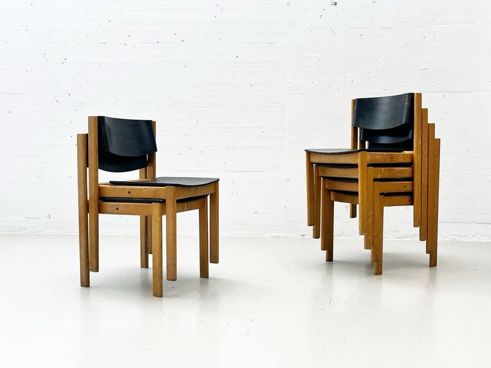 Stapelbaren Stühle im Stil von Roland Rainer, 1950er Jahre (Gebraucht ...