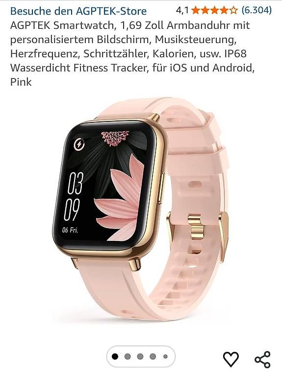 Smartwatch: Smartwatch AGPTEK rosa/gold – Usato da Schöftland venduto da Ringer16 4