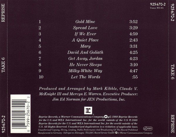 CDs: Take 6 – Gebraucht aus Bionnens von Meg011 1