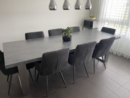 8 Essstühle Anthrazit/Grau