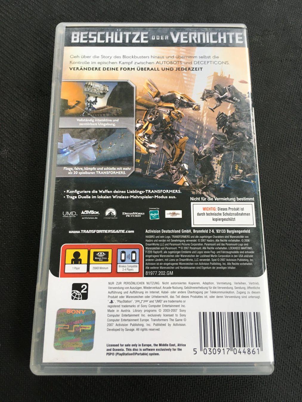 Sony Giochi: Transformers the Game - PSP – Usato da St.Gallen venduto da Punktchen01 1