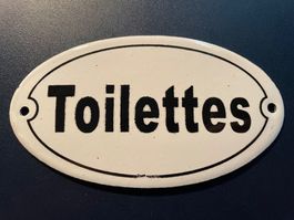 Emailschild/Toilettes/Oval/Antik/Sammeln