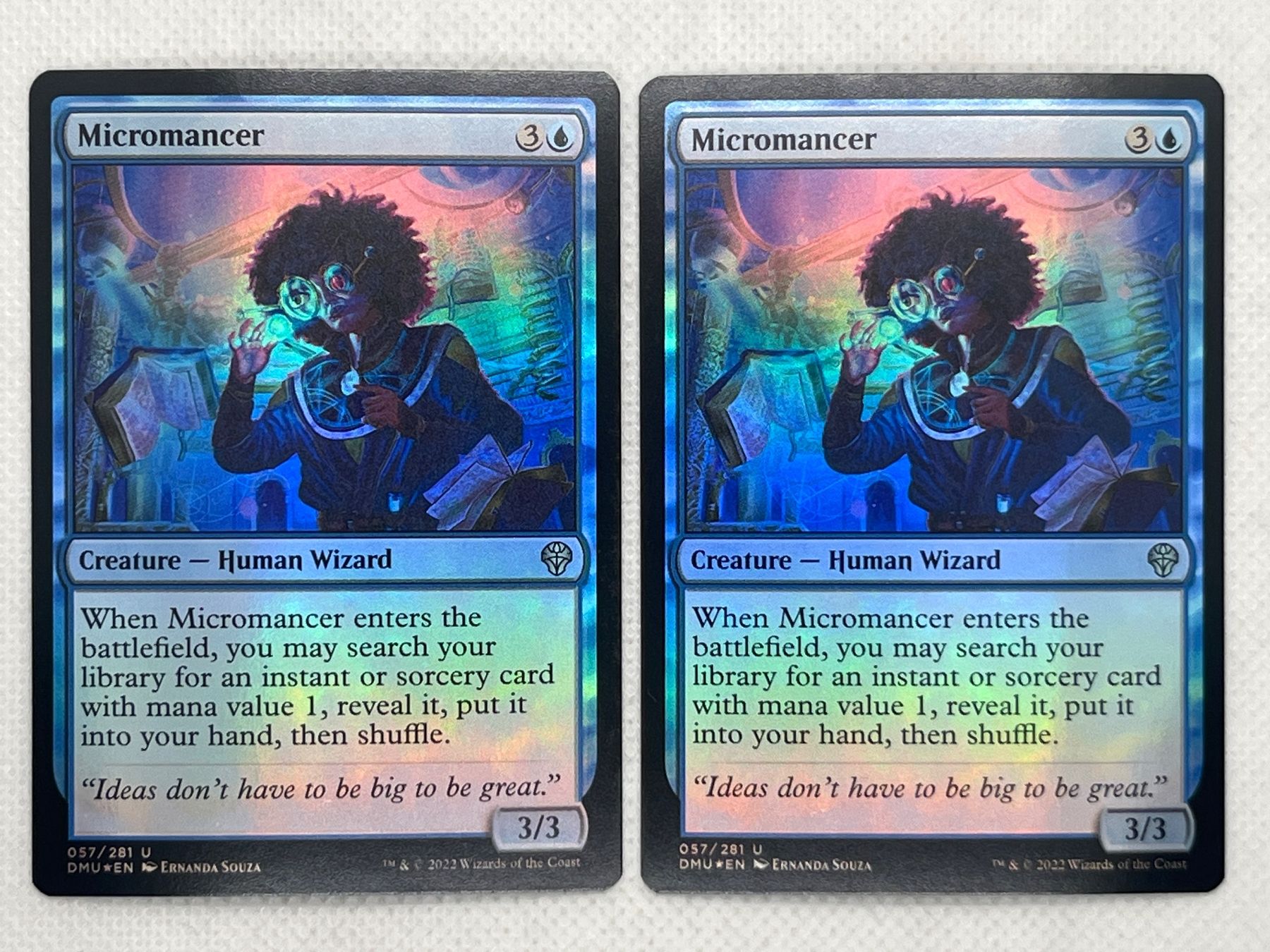 Magic The Gathering Carte collezionabili: Magic the Gathering: 2x Micromancer Foil DMU-EN 057/281 – Usato da Hinterkappelen venduto da Kim1992