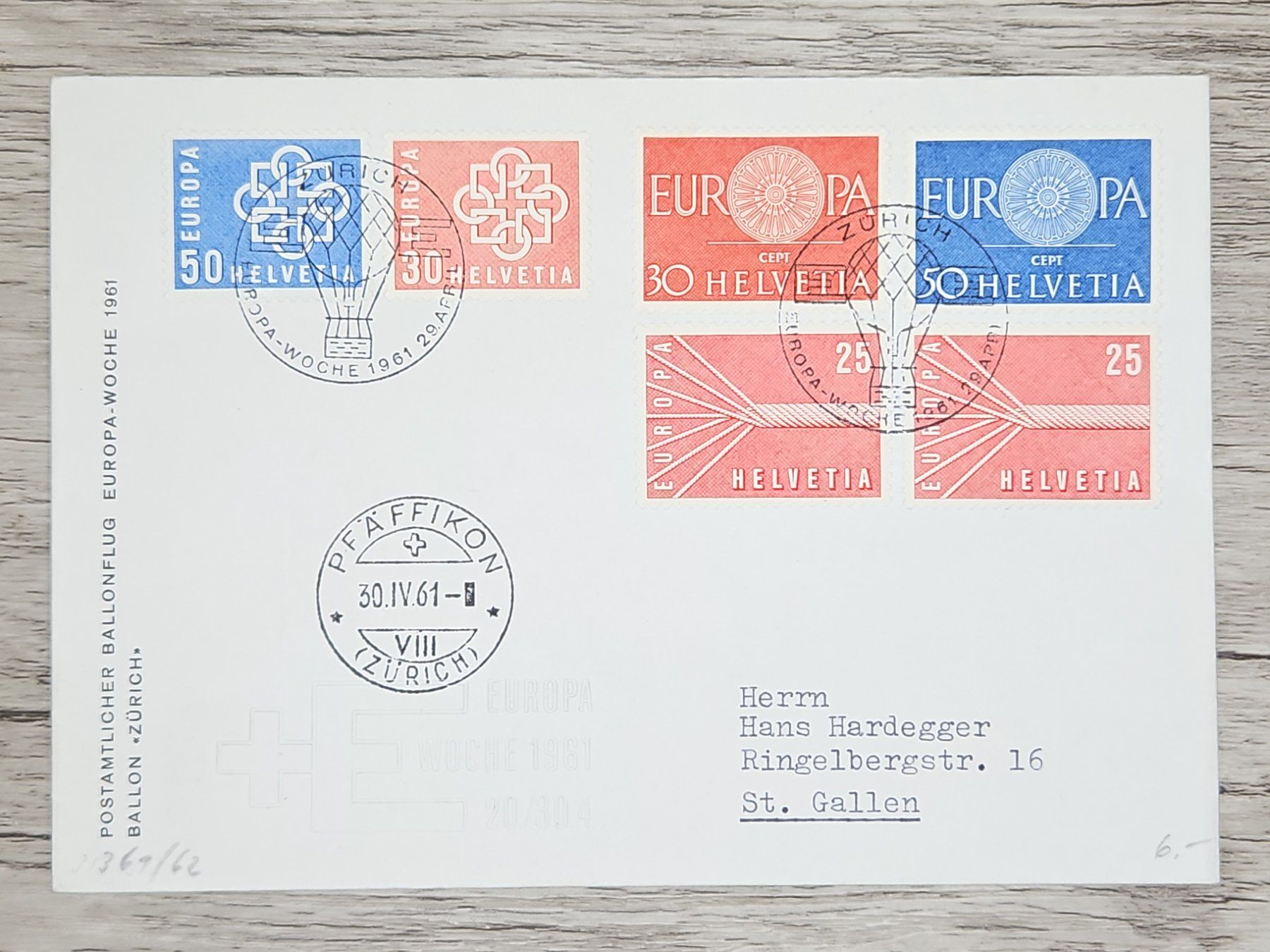 Tutti i francobolli: CL17 Enveloppe + Timbre Suisse 1961 – Usato da Cousset venduto da Patrick_Collections