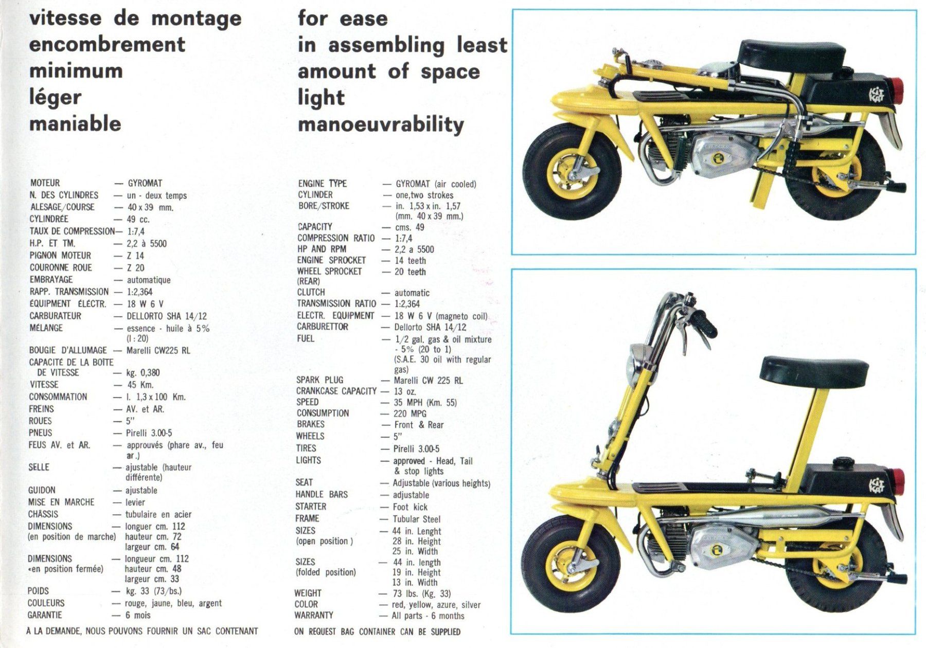 Italjet Mini Bike: Italjet Kit Kat - Originalprospekt – Usato da Malans GR venduto da Chueche427 2
