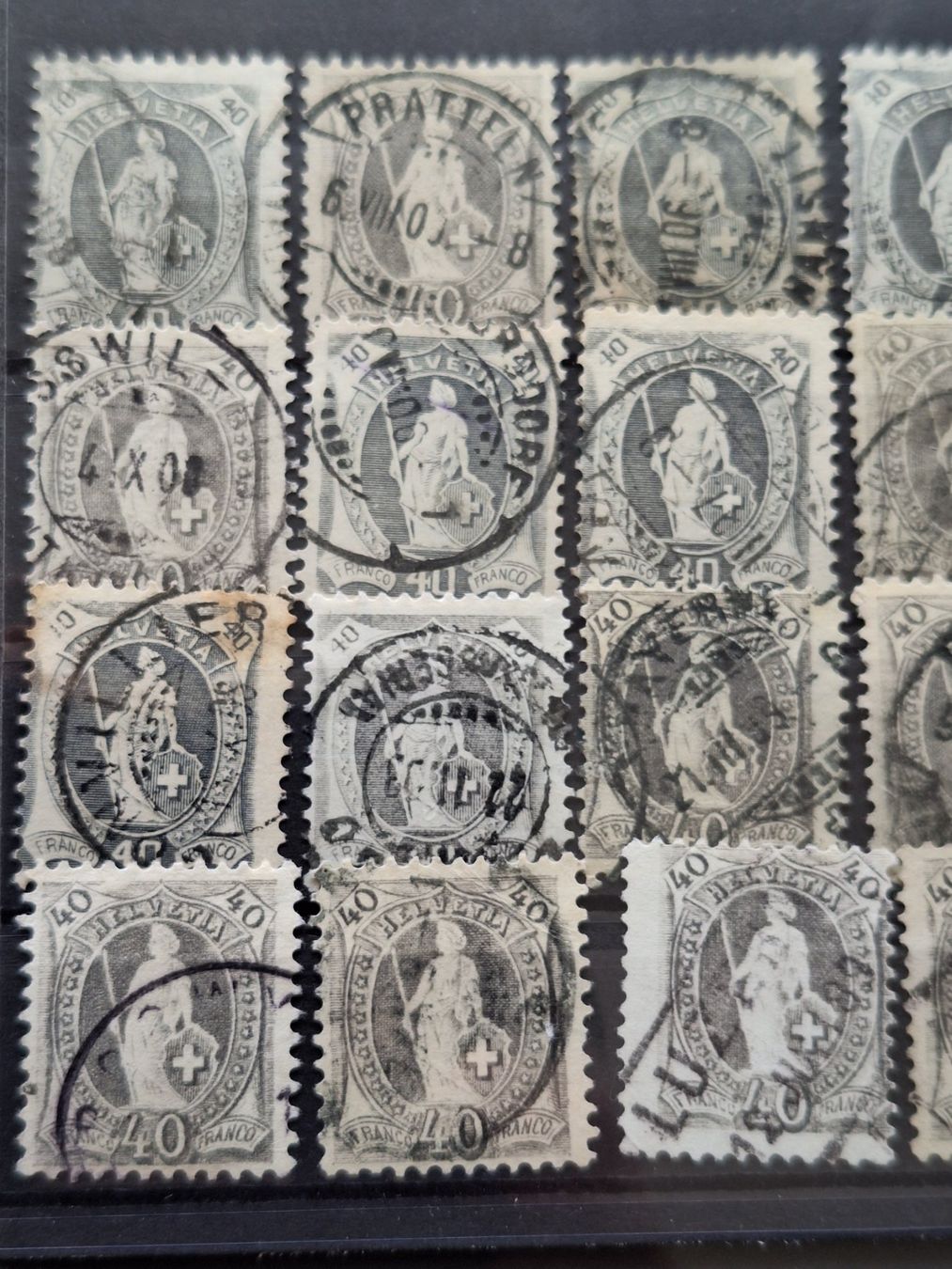 Alle Briefmarken: Stehende Helvetia 40Rp Werte 58× – Gebraucht aus Balgach von SIMEON27 7